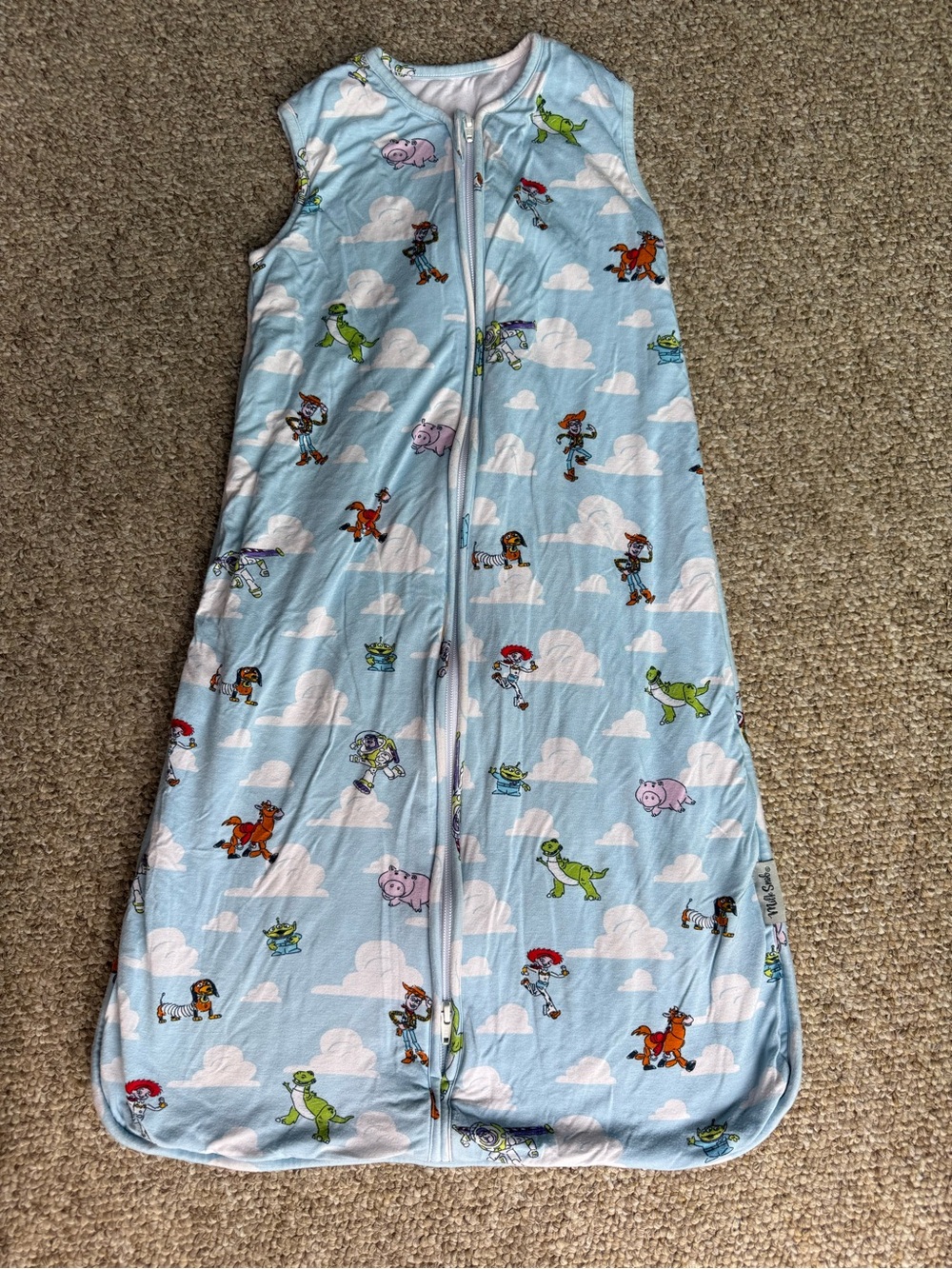 Toddler Blue Sleeveless Sleep Sack with Character Print